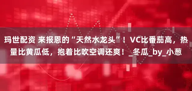 玛世配资 来报恩的“天然水龙头”！VC比番茄高，热量比黄瓜低，抱着比吹空调还爽！_冬瓜_by_小葱