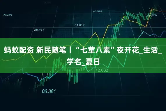 蚂蚊配资 新民随笔丨“七荤八素”夜开花_生活_学名_夏日